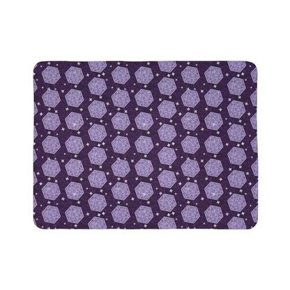 Printify Home Decor D&D Blanket with Purple Dice Pattern