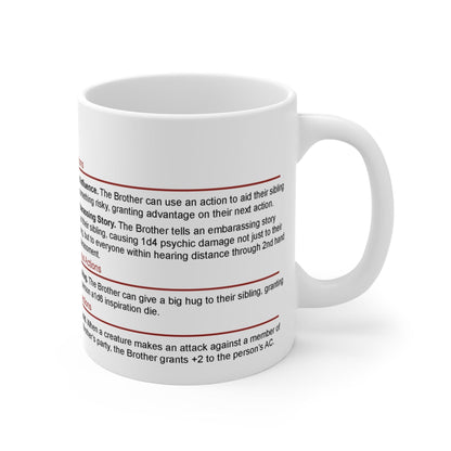 Printify Mug 11oz D&D Brother Stat Block Mug Gift