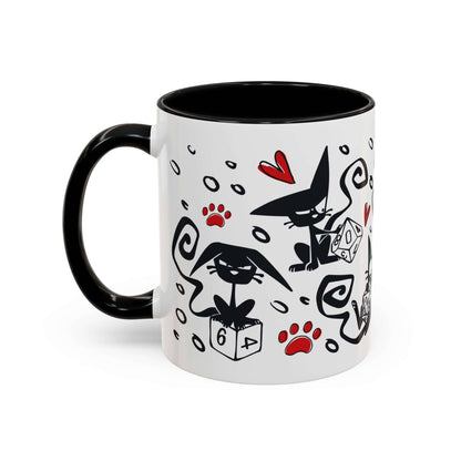 Printify Mug 11oz / Black D&D Cat Dice Mug