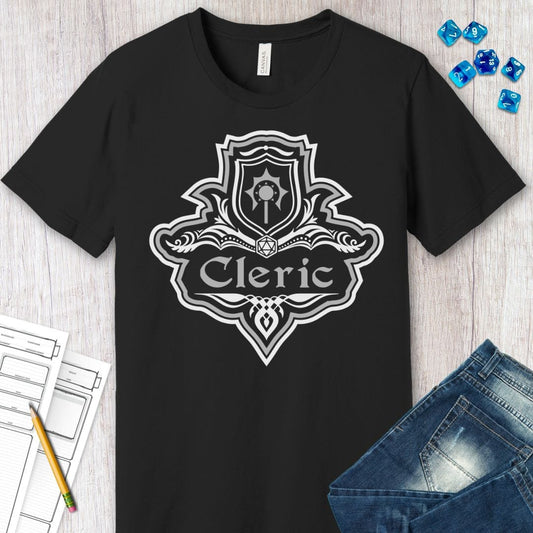 Printify T-Shirt D&D Cleric Class Fancy Emblem T-Shirt