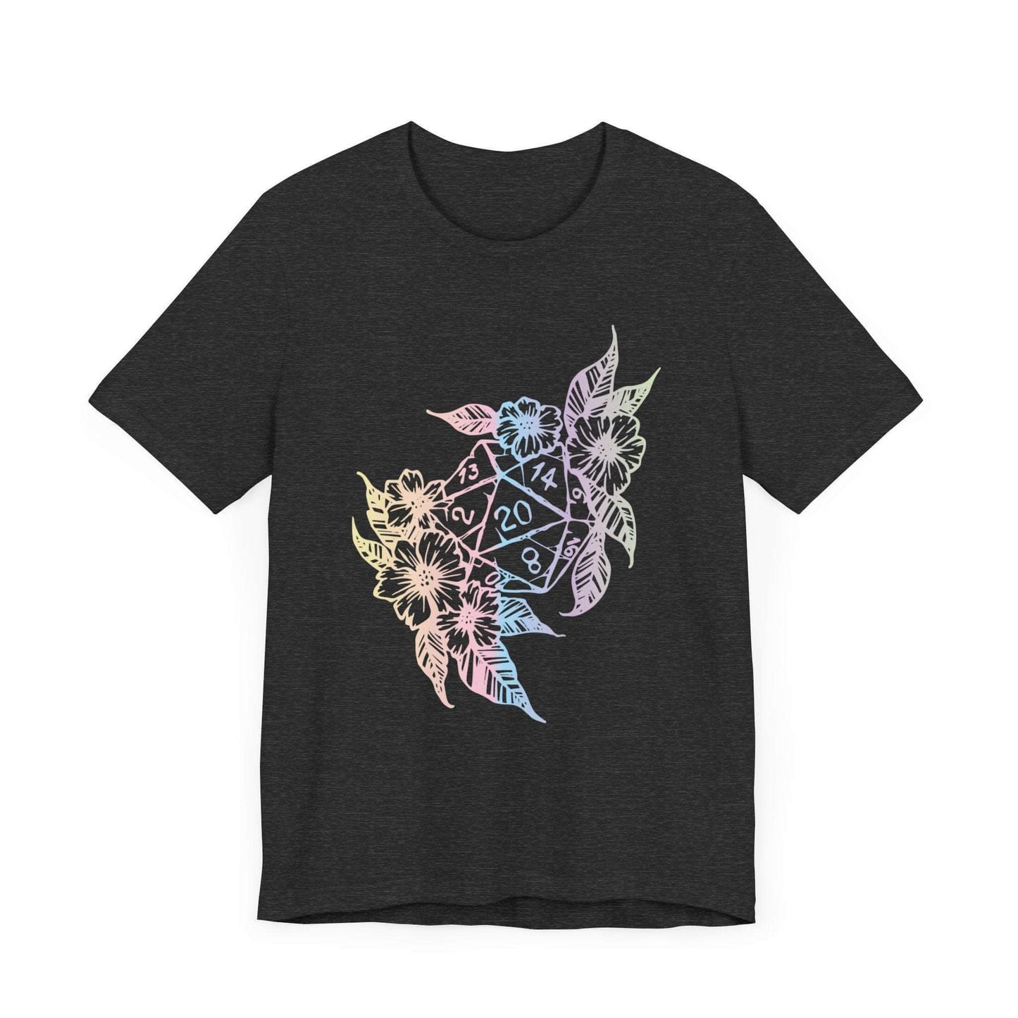 Printify T-Shirt D&D D20 Dice Flower T-Shirt