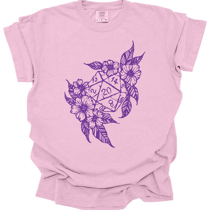 Printify T-Shirt Blossom / S D&D D20 Dice Flower T-Shirt - Comfort Colors