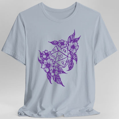 Printify T-Shirt Light Blue / S D&D D20 Dice Flower T-Shirt