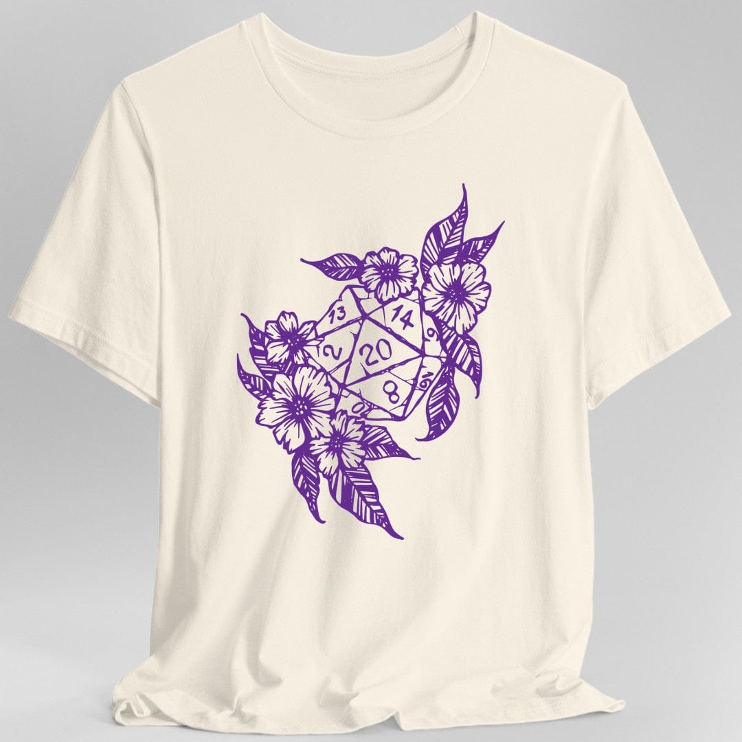 Printify T-Shirt Natural / S D&D D20 Dice Flower T-Shirt