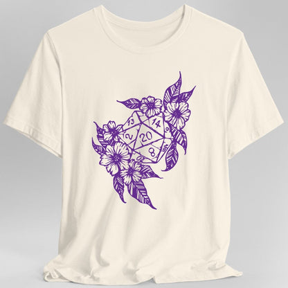 Printify T-Shirt Natural / S D&D D20 Dice Flower T-Shirt