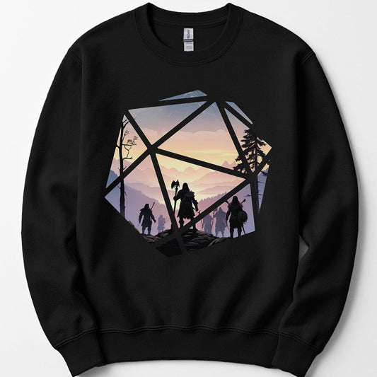 Printify Sweatshirt Black / S D&D D20 Landscape Sweatshirt