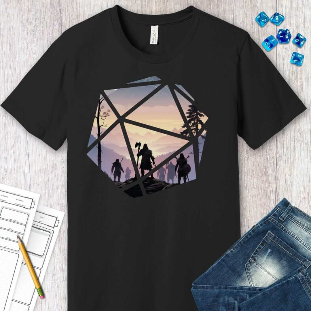 Printify T-Shirt D&D D20 Landscape T-shirt