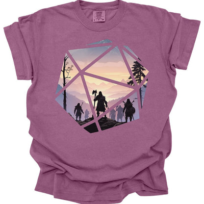 Printify T-Shirt Berry / S D&D D20 Landscape T-shirt - Comfort Colors
