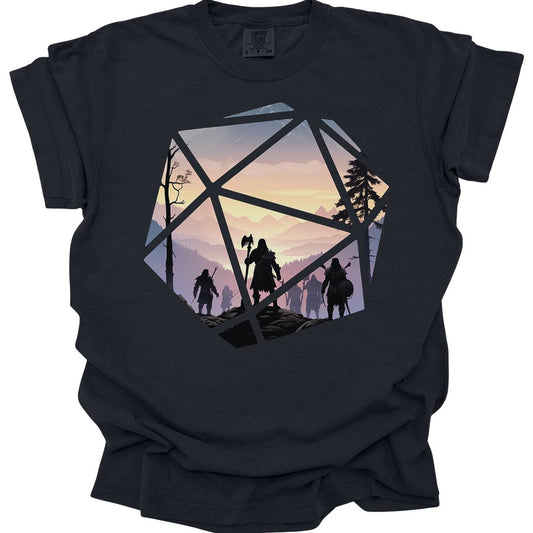 Printify T-Shirt Black / S D&D D20 Landscape T-shirt - Comfort Colors