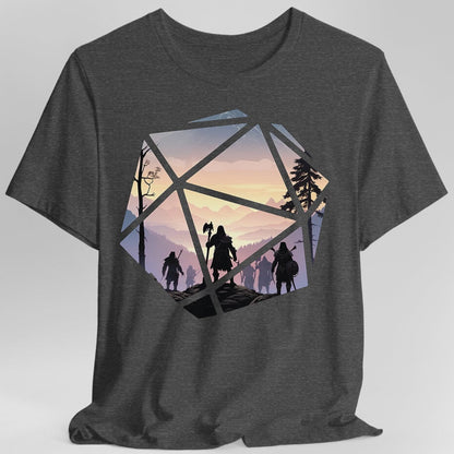 Printify T-Shirt Dark Heather / S D&D D20 Landscape T-shirt