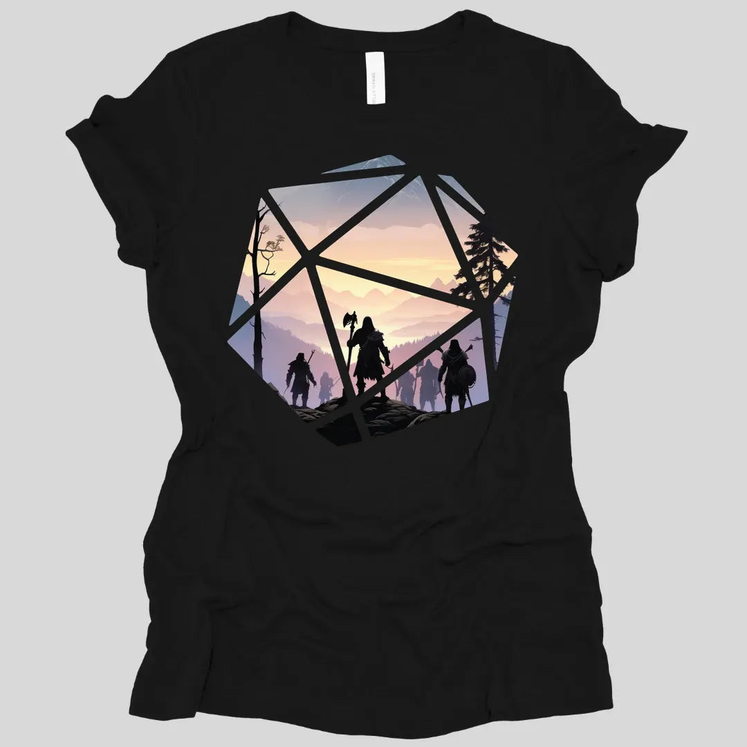 Printify T-Shirt Black / S D&D D20 Landscape Women's T-shirt