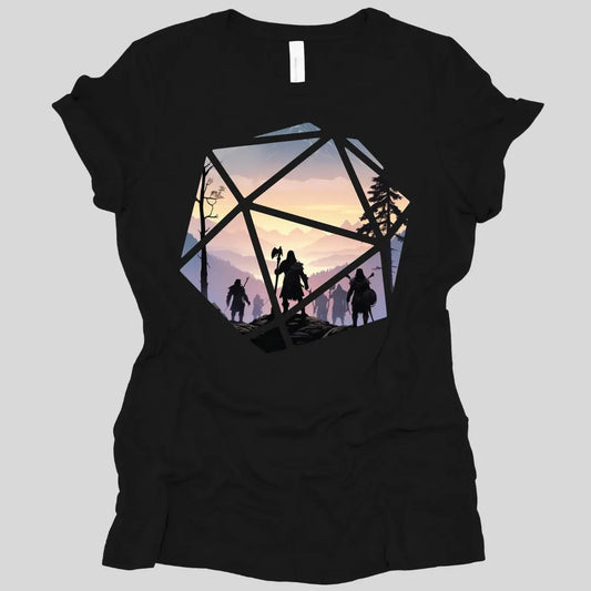 Printify T-Shirt Black / S D&D D20 Landscape Women's T-shirt