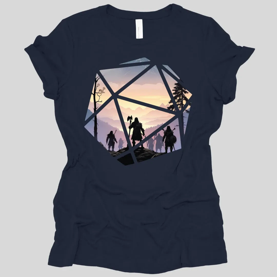 Printify T-Shirt Navy / S D&D D20 Landscape Women's T-shirt