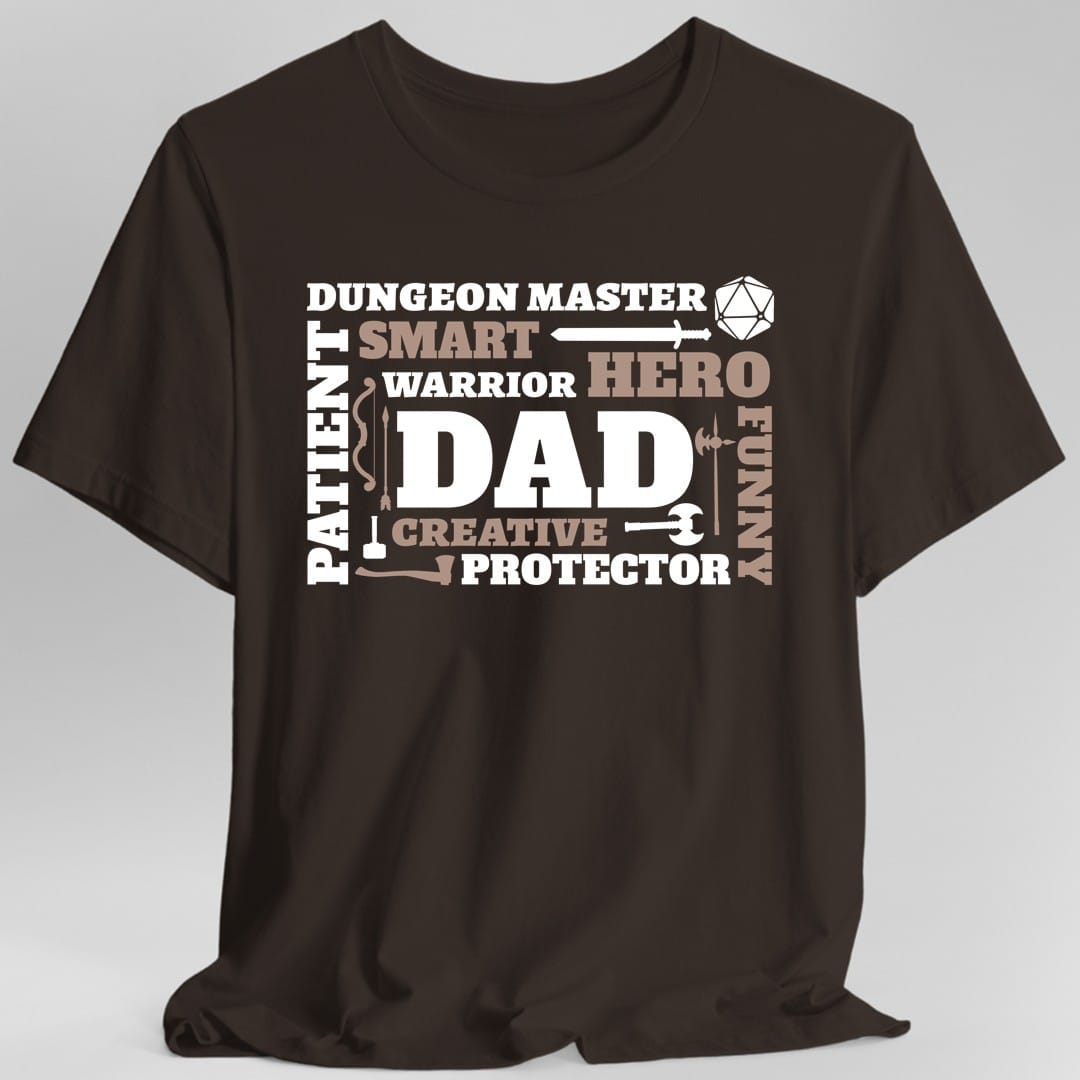 Printify T-Shirt Dark Chocolate / S D&D Dad Dungeon Master Shirt
