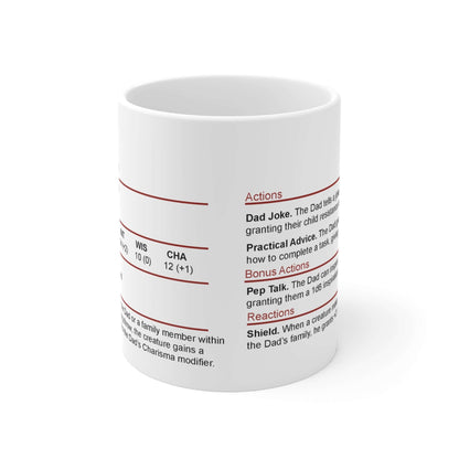 Printify Mug 11oz D&D Dad Mug with Stat Block