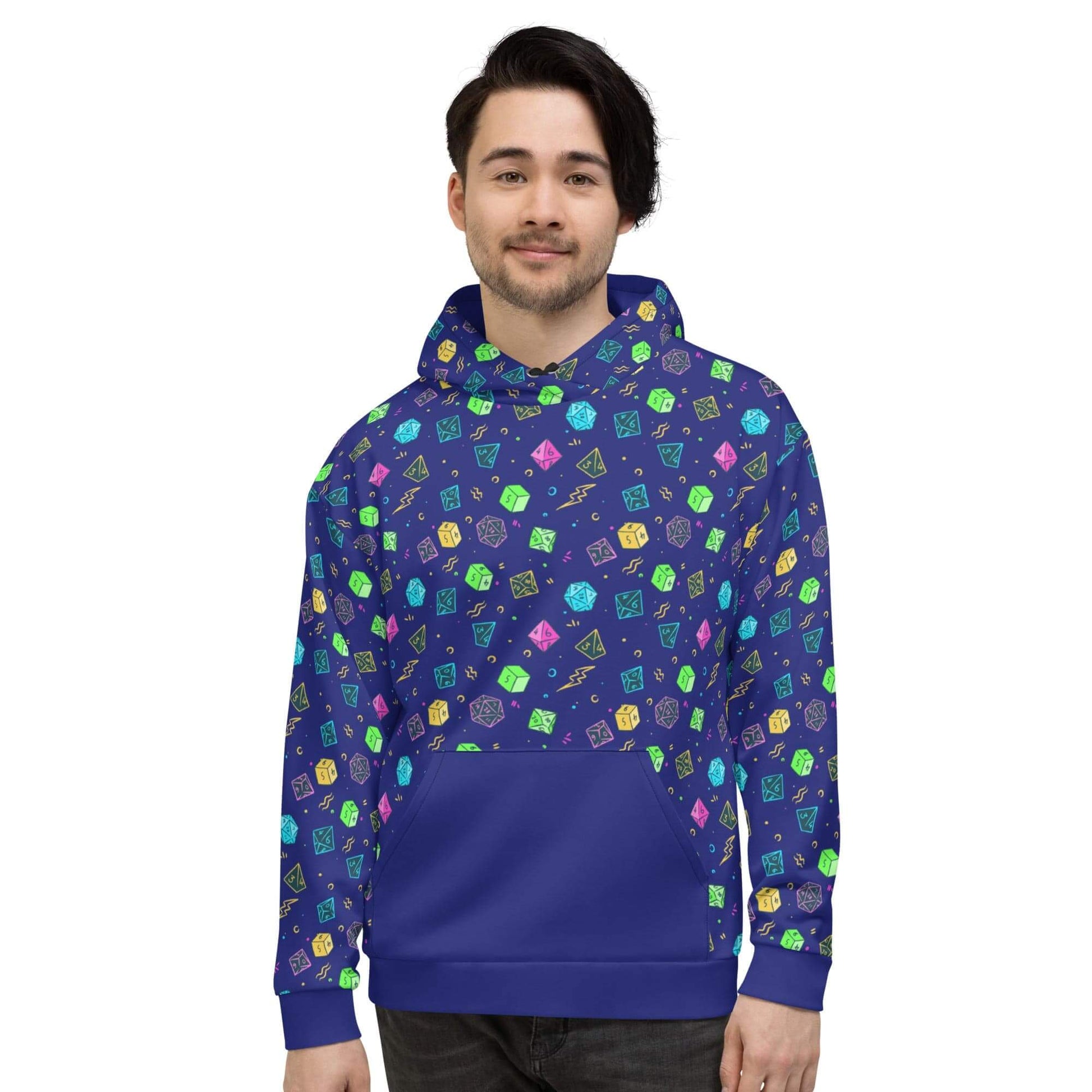 Sunburst RPG All Over Prints 2XS D&D Dice Pattern Hoodie