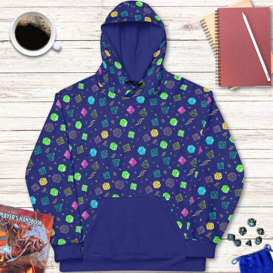 Sunburst RPG All Over Prints D&D Dice Pattern Hoodie