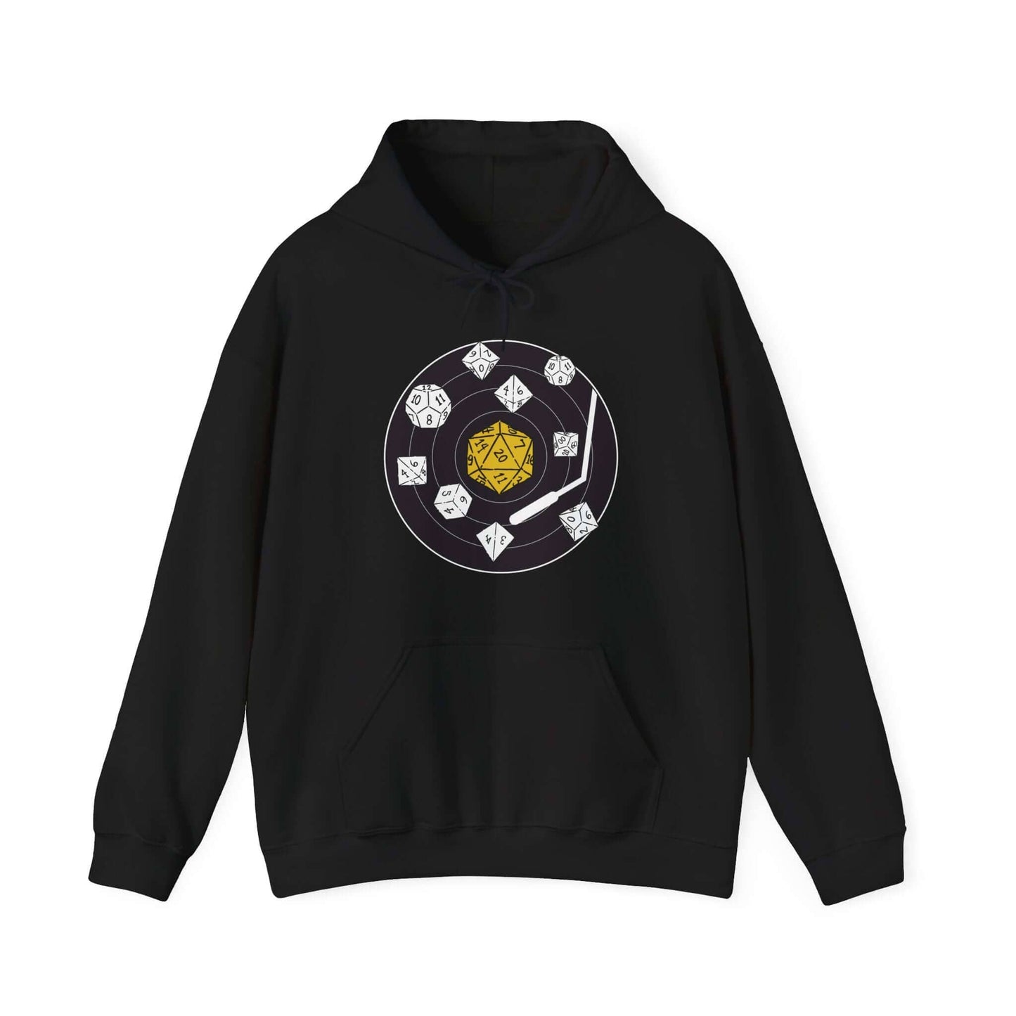 Printify Hoodie Black / S D&D Dice Record Vinyl Hoodie