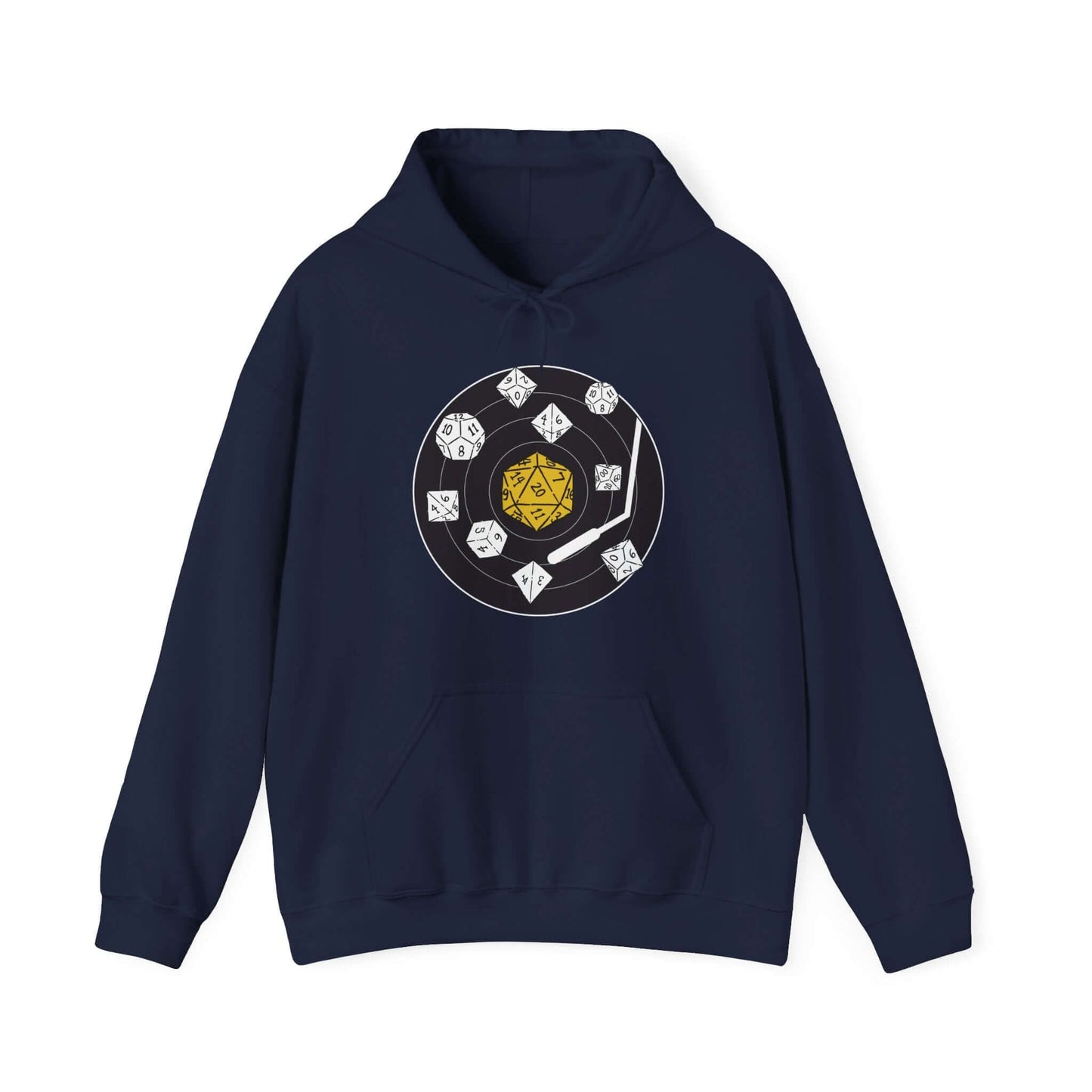 Printify Hoodie Navy / S D&D Dice Record Vinyl Hoodie