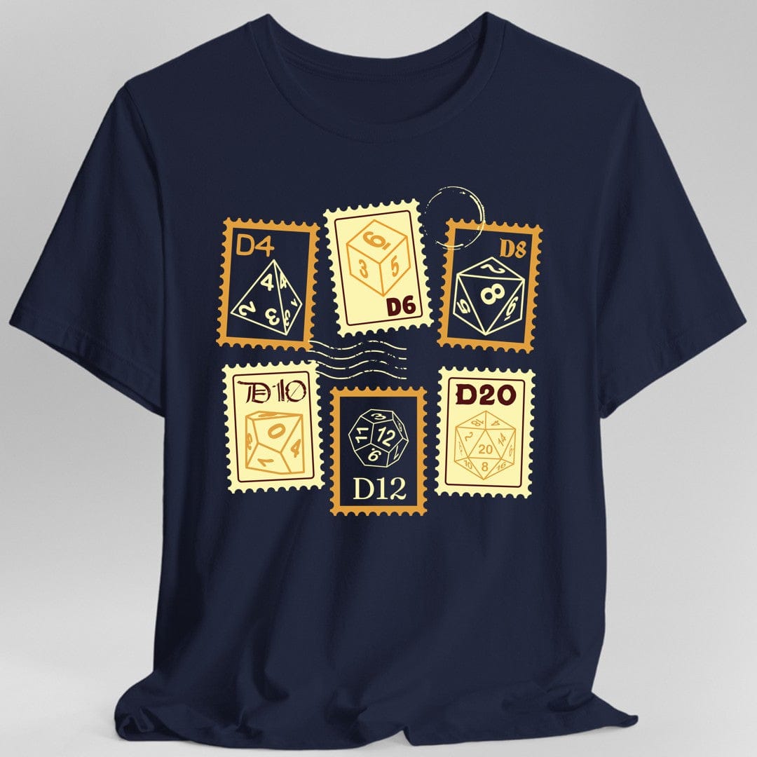 Printify T-Shirt Navy / S D&D Dice Stamps T-Shirt