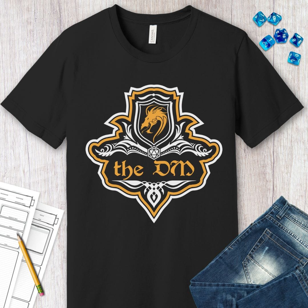 Printify T-Shirt D&D DM Fancy Emblem T-Shirt for Dungeon Masters