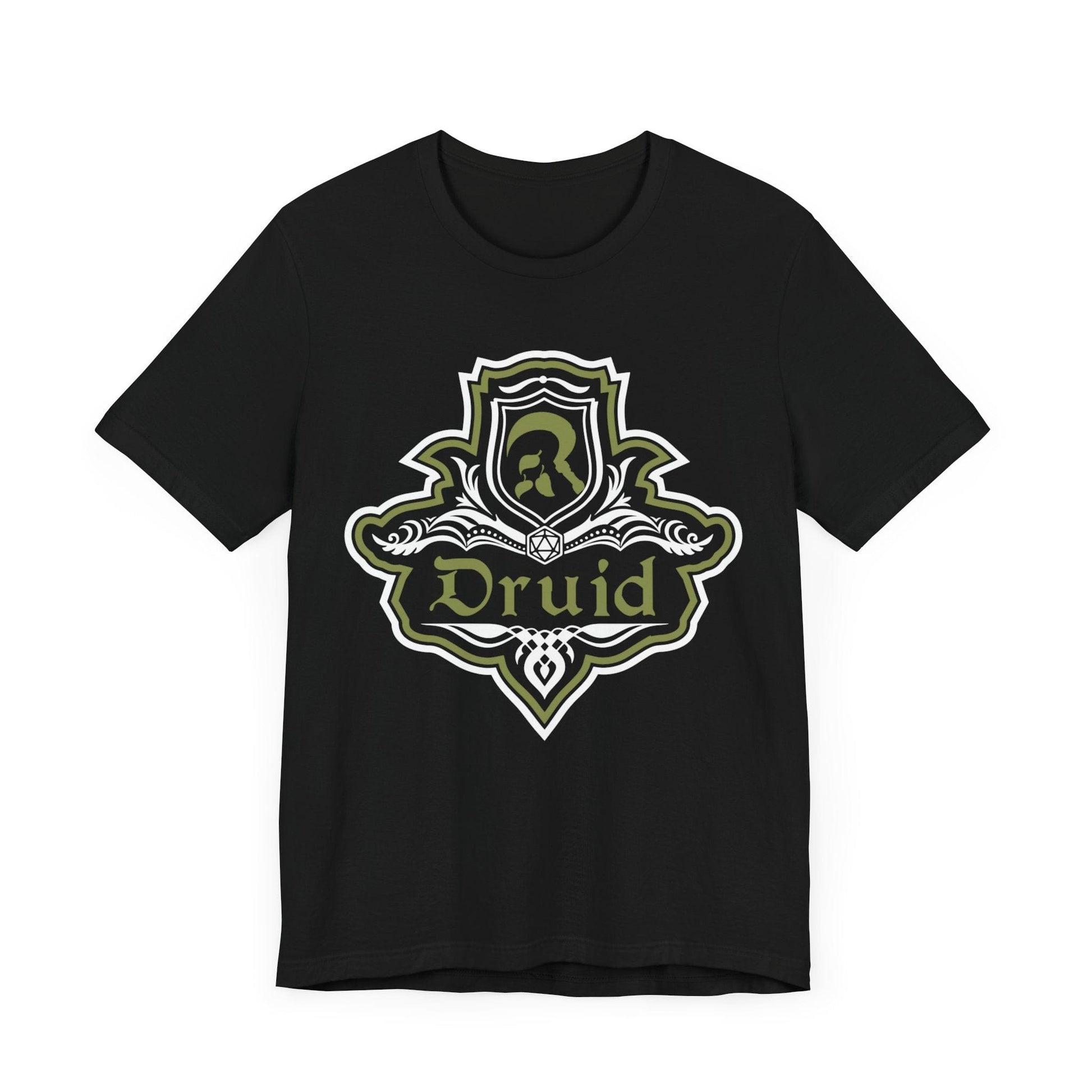 Printify T-Shirt Black / S D&D Druid Class Fancy Emblem T-Shirt