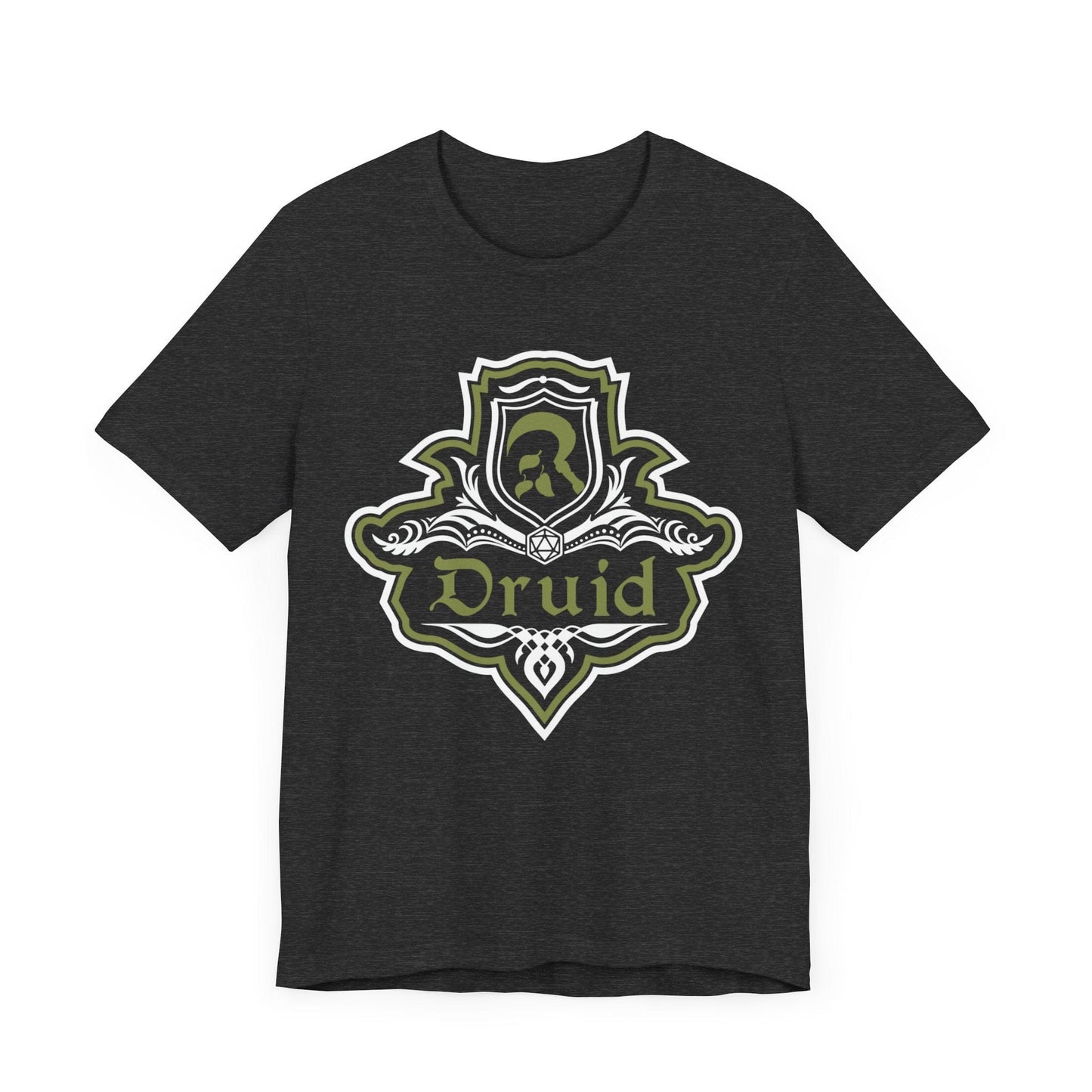 Printify T-Shirt Dark Grey Heather / S D&D Druid Class Fancy Emblem T-Shirt