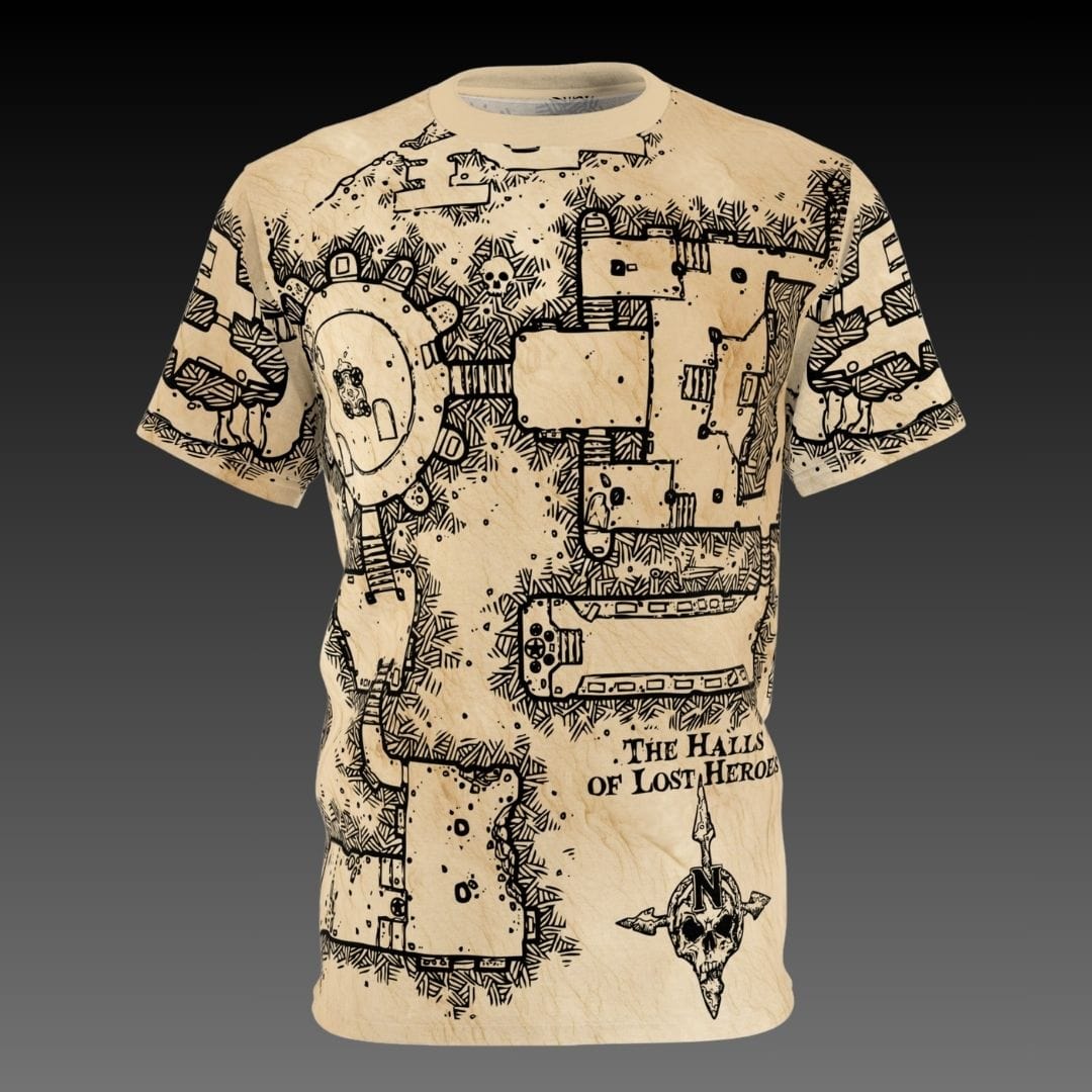 Printify All Over Prints D&D Dungeon Map T-Shirt - All Over Print