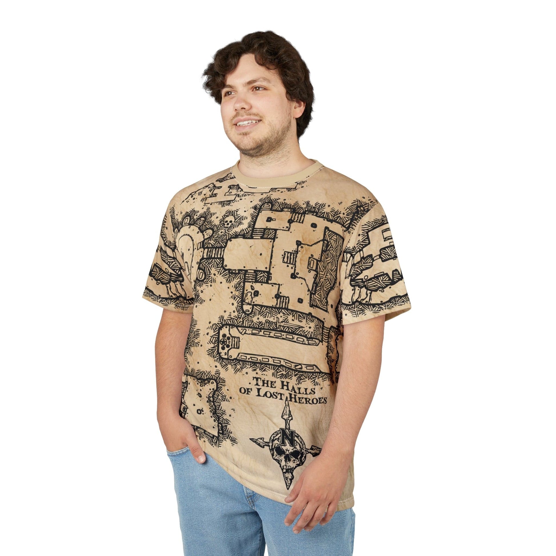 Printify All Over Prints D&D Dungeon Map T-Shirt - All Over Print