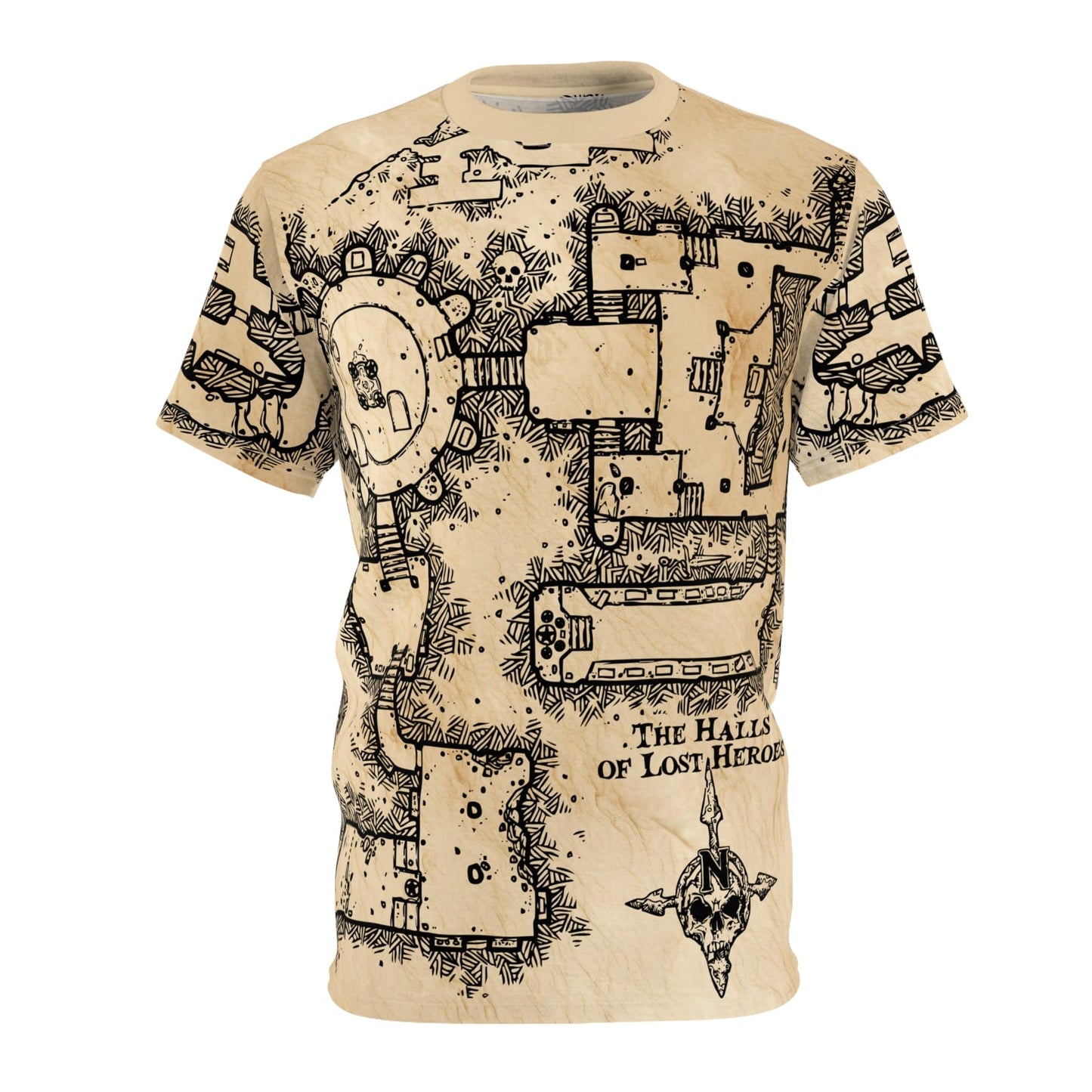 Printify All Over Prints White stitching / 4 oz. / S D&D Dungeon Map T-Shirt - All Over Print