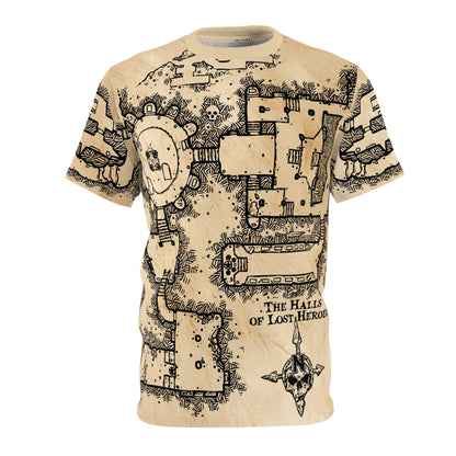 Printify All Over Prints White stitching / 4 oz. / S D&D Dungeon Map T-Shirt - All Over Print