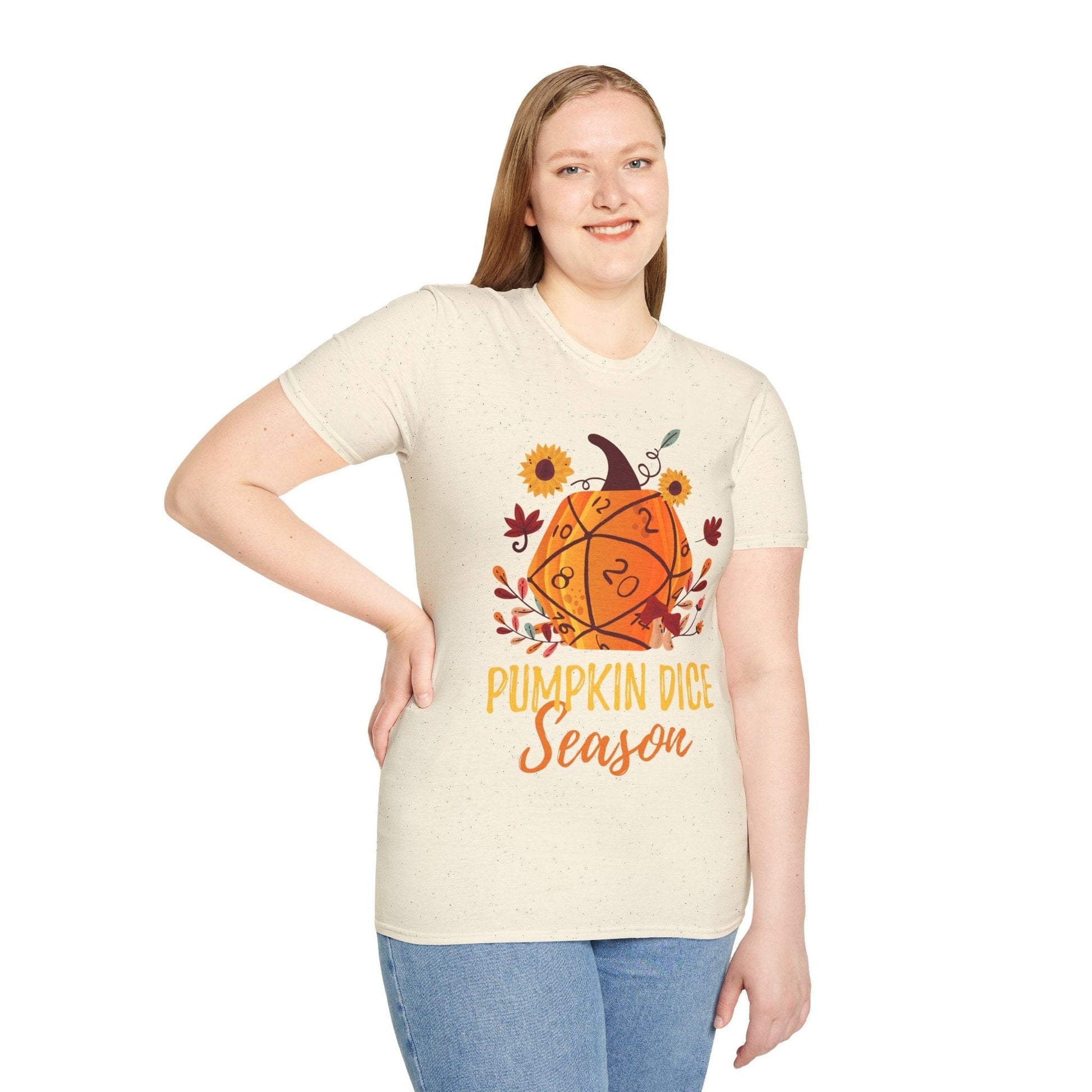 Printify T-Shirt D&D Fall D20 Pumpkin Dice Season T-Shirt