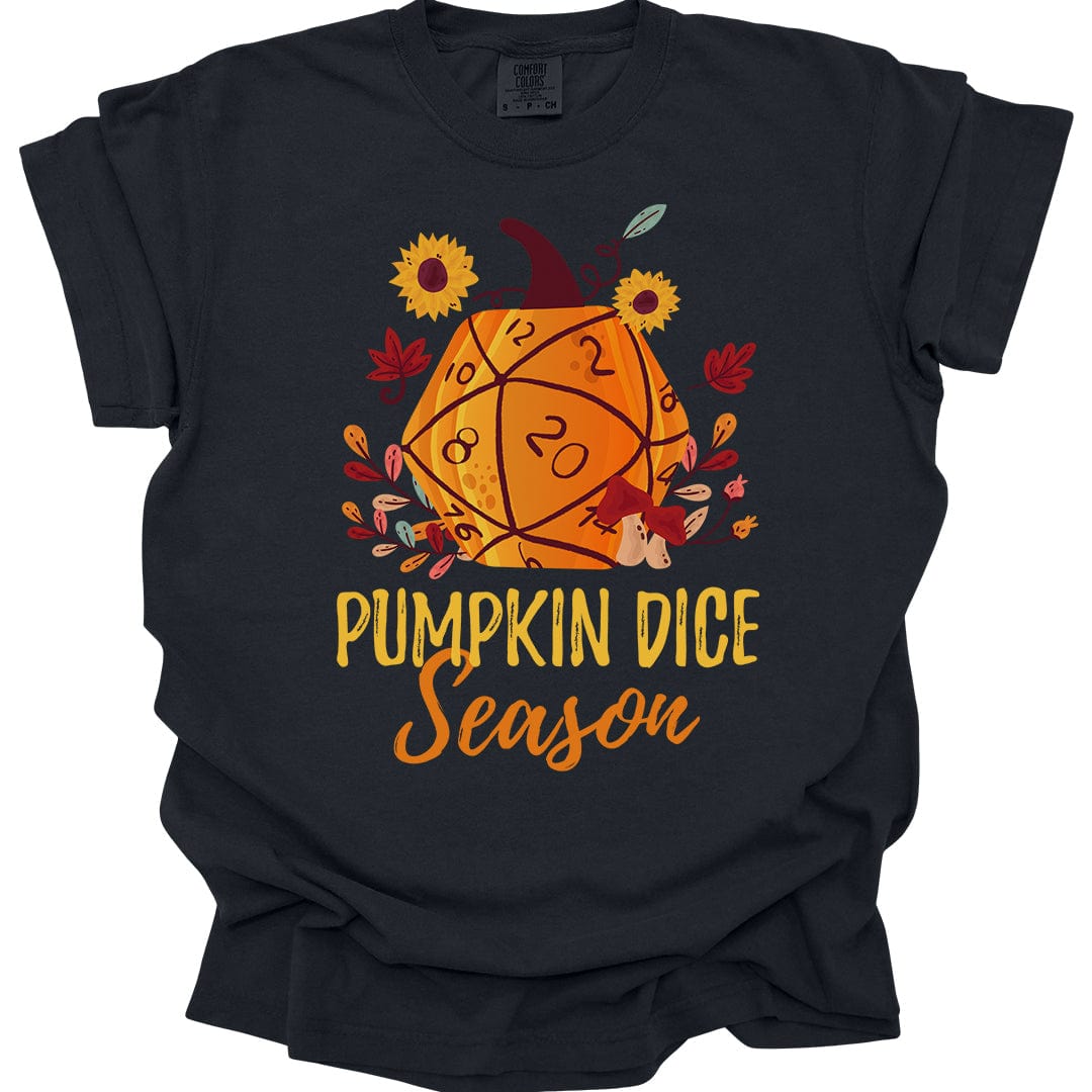 Printify T-Shirt Black / S D&D Fall D20 Pumpkin Dice Season T-Shirt - Comfort Colors