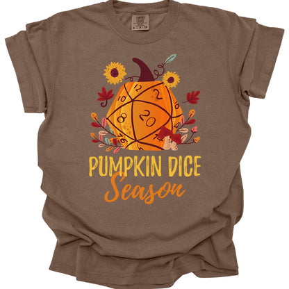 Printify T-Shirt Espresso / S D&D Fall D20 Pumpkin Dice Season T-Shirt - Comfort Colors