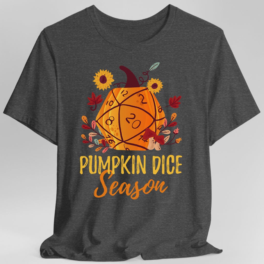 Printify T-Shirt Dark Heather / S D&D Fall D20 Pumpkin Dice Season T-Shirt