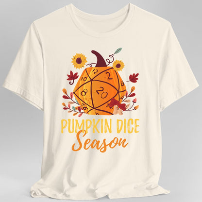 Printify T-Shirt Natural / S D&D Fall D20 Pumpkin Dice Season T-Shirt