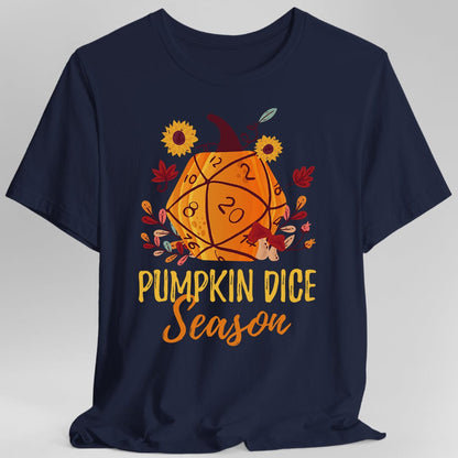Printify T-Shirt Navy / S D&D Fall D20 Pumpkin Dice Season T-Shirt