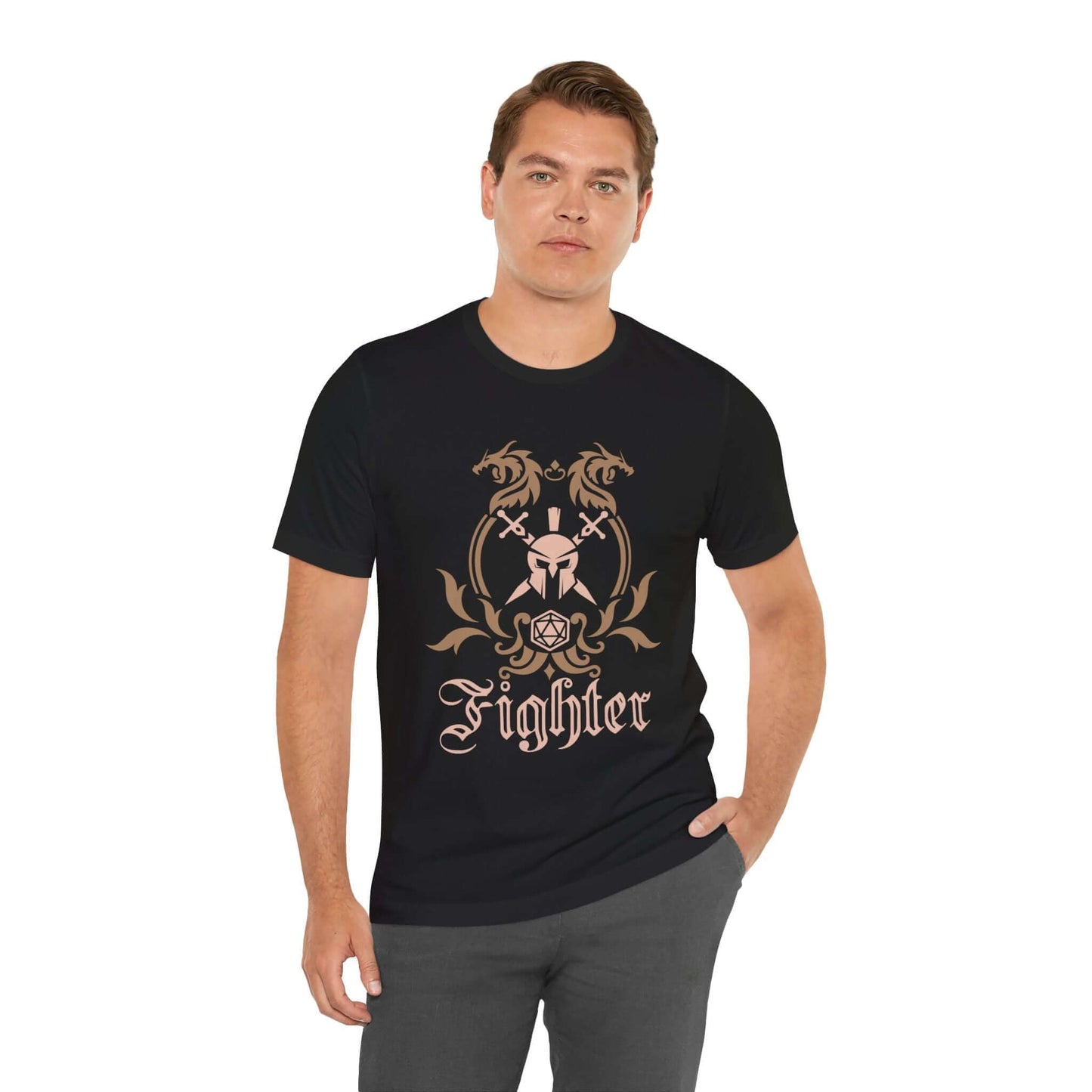 Printify T-Shirt D&D Fighter Class Emblem T-Shirt