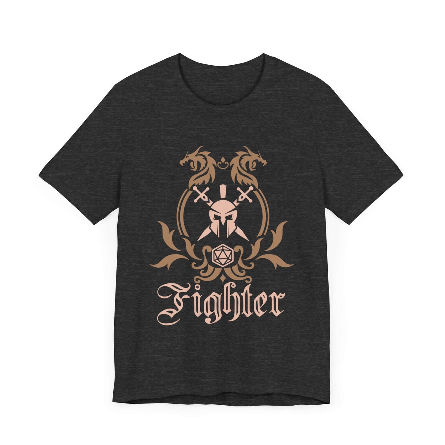 Printify T-Shirt Dark Grey Heather / S D&D Fighter Class Emblem T-Shirt