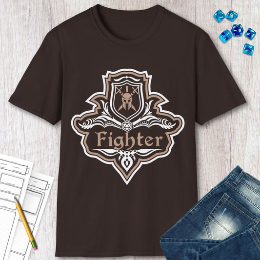 Printify T-Shirt D&D Fighter Class Fancy Emblem T-Shirt