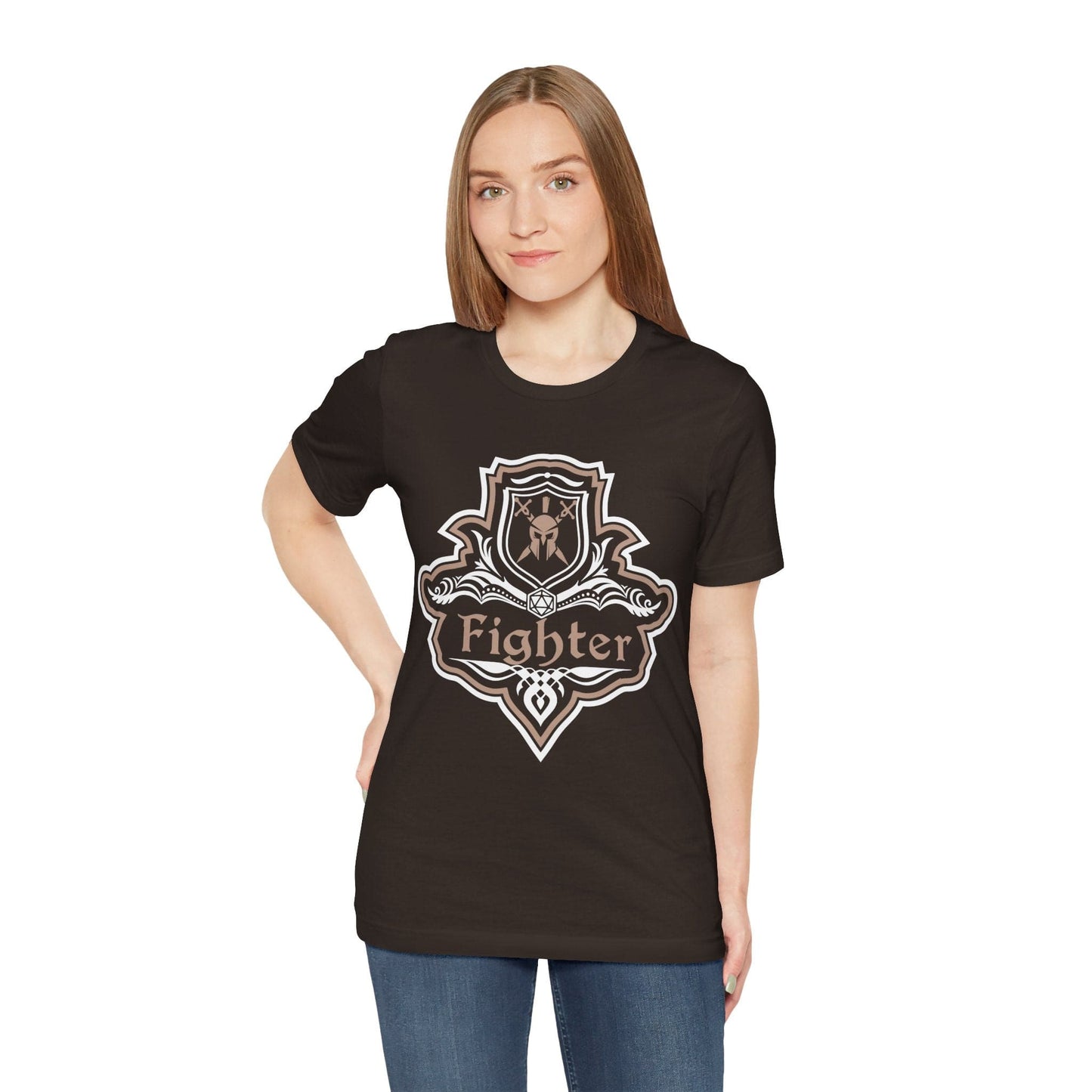 Printify T-Shirt D&D Fighter Class Fancy Emblem T-Shirt