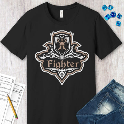 Printify T-Shirt D&D Fighter Class Fancy Emblem T-Shirt