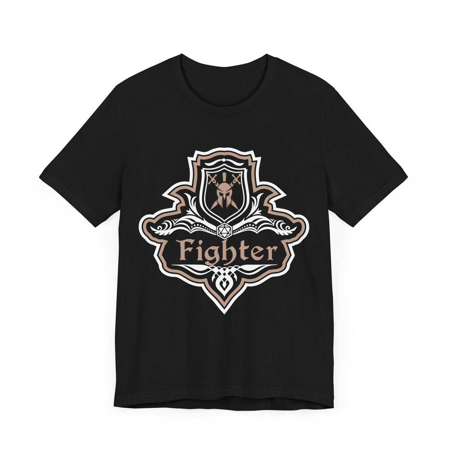 Printify T-Shirt Black / S D&D Fighter Class Fancy Emblem T-Shirt