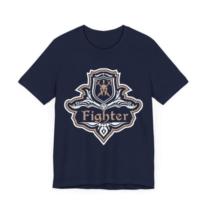 Printify T-Shirt Navy / S D&D Fighter Class Fancy Emblem T-Shirt