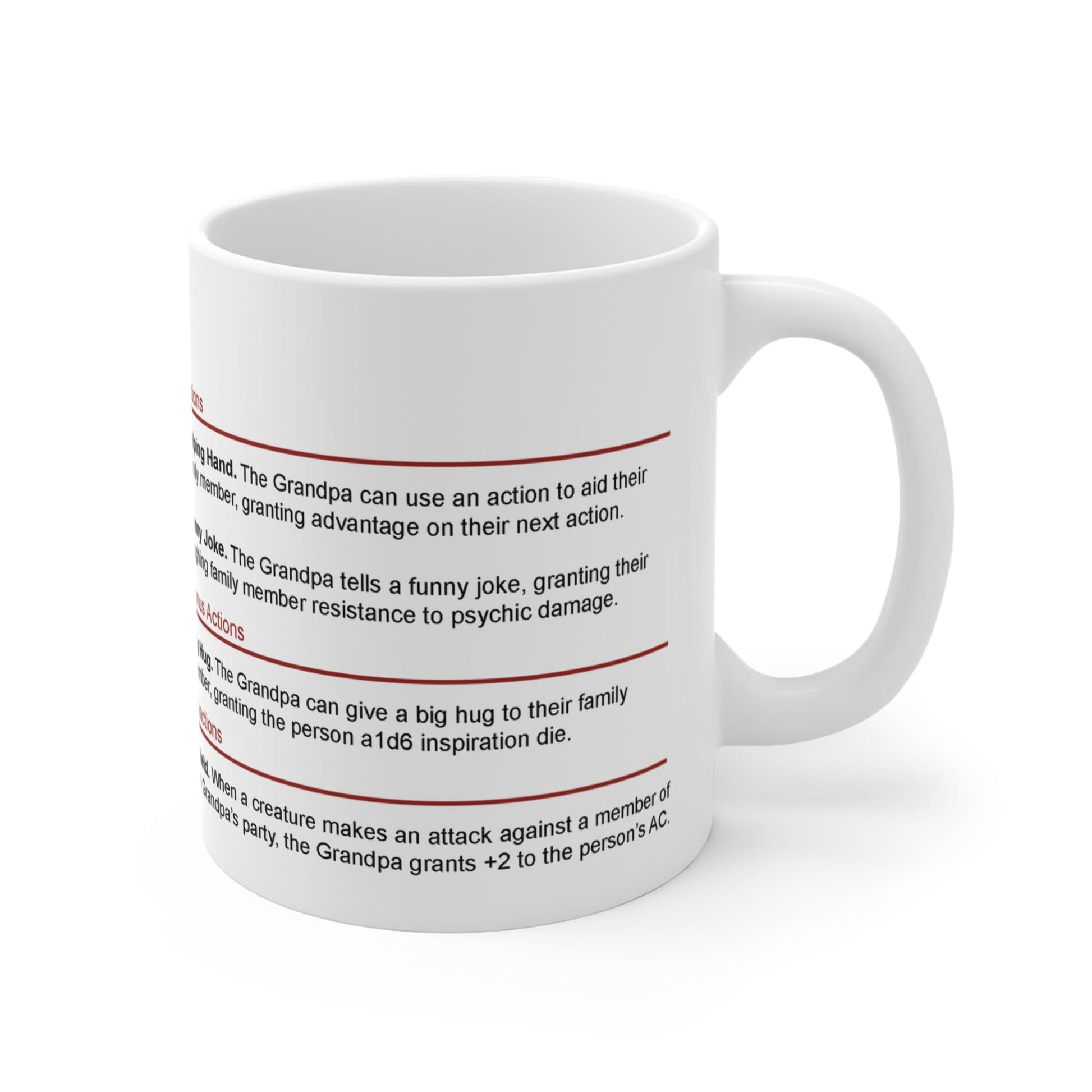 Printify Mug 11oz D&D Grandpa Stat Block Mug