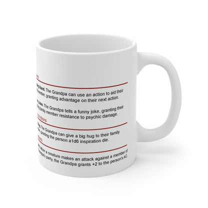 Printify Mug 11oz D&D Grandpa Stat Block Mug