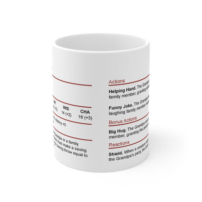 Printify Mug 11oz D&D Grandpa Stat Block Mug
