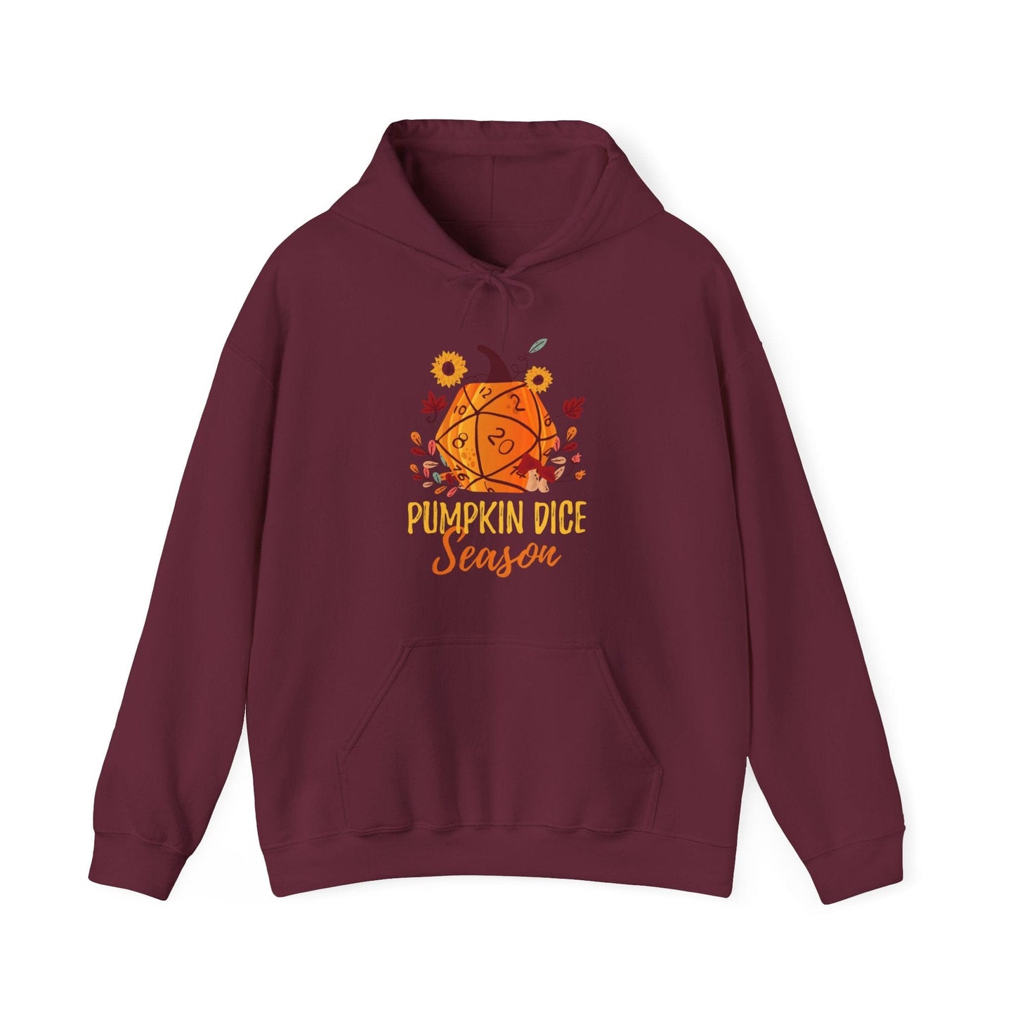 Printify Hoodie Maroon / S D&D Hoodie Pumpkin Dice Season