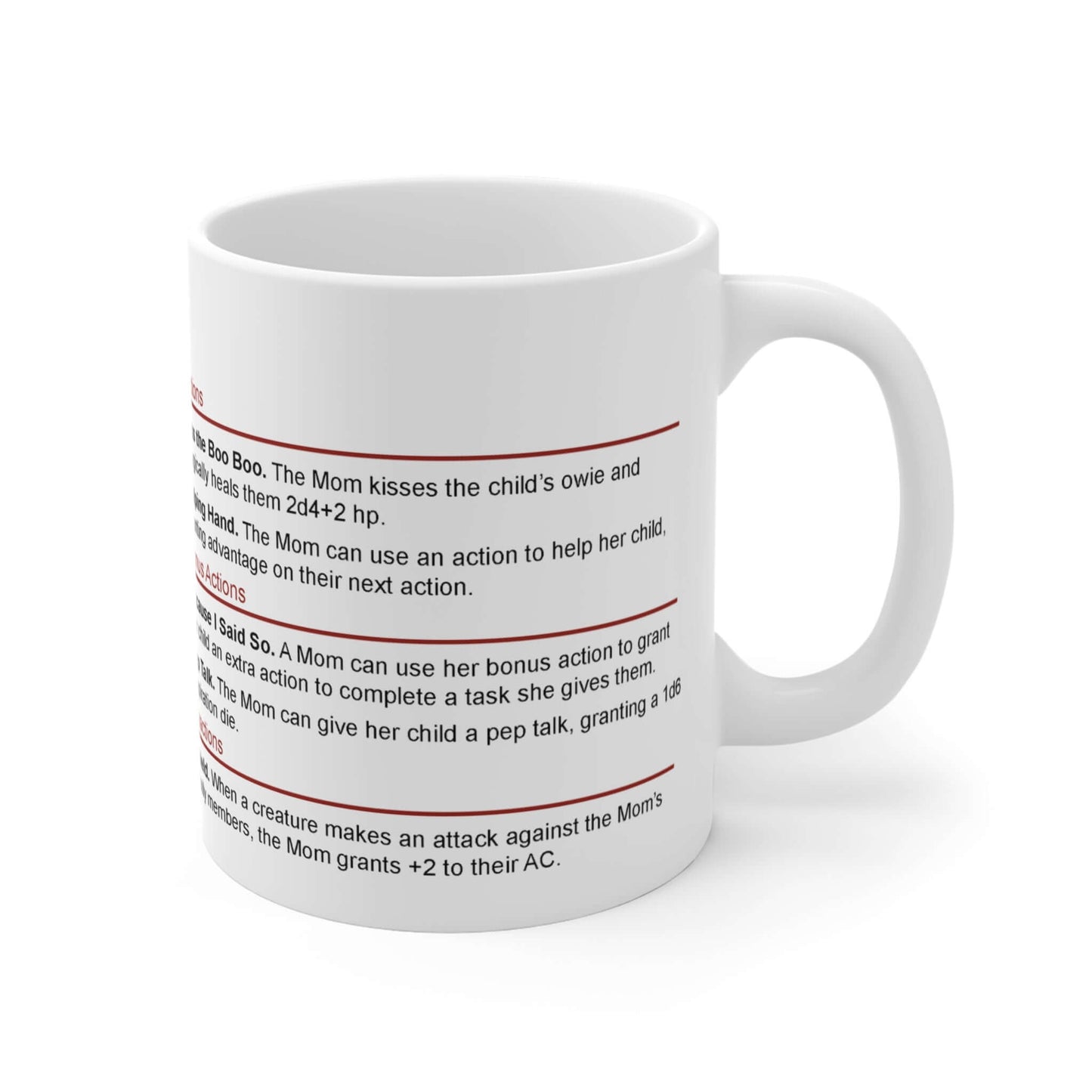 Printify Mug 11oz D&D Mom Stat Block Mug