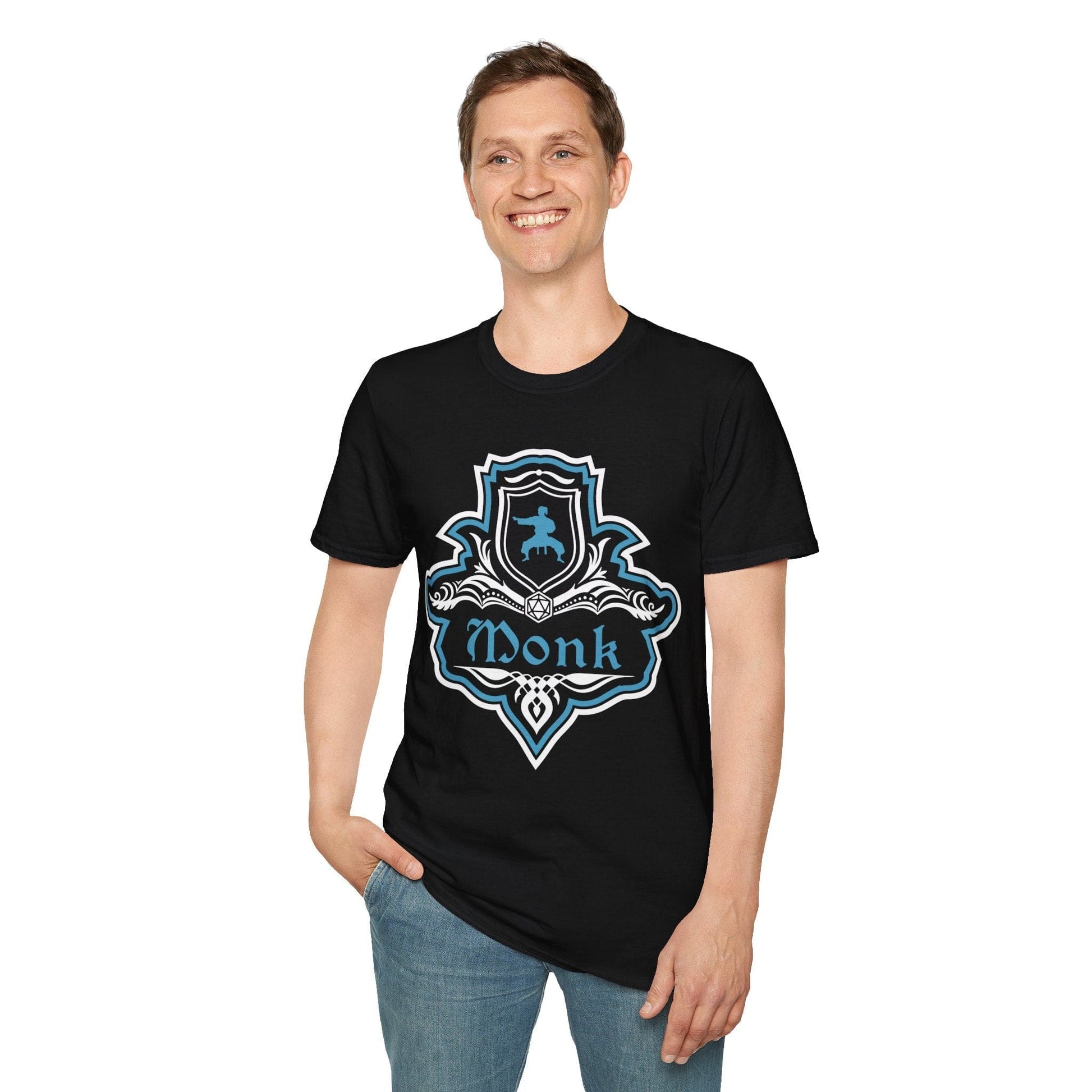 Printify T-Shirt D&D Monk Fancy Emblem T-Shirt